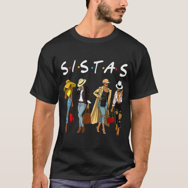 Proud Black Sistas Königin Melanin Afro African Am T-Shirt (Vorderseite)