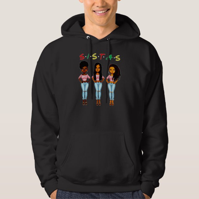 Proud Black Sistas Queen Melanin Afrikanisch Ameri Hoodie (Vorderseite)