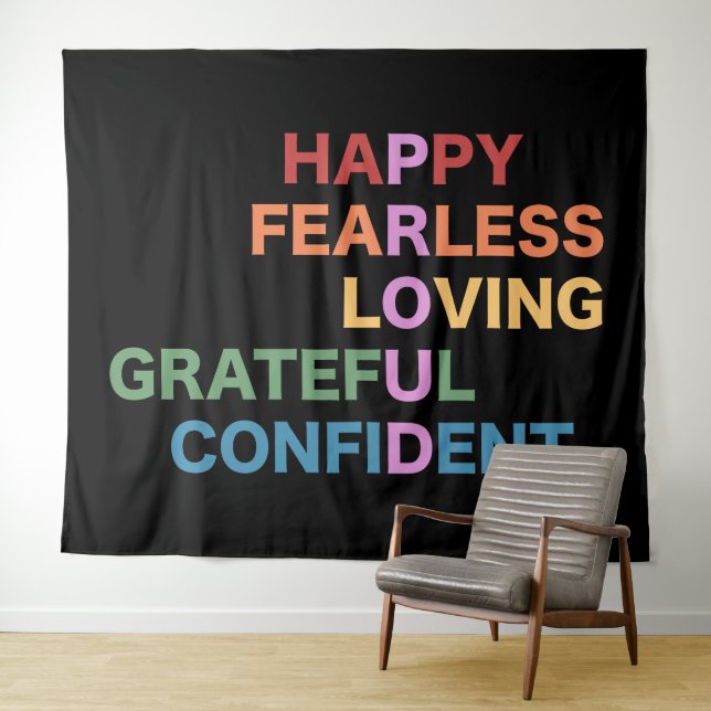 PROUD Black Tapestry Wandteppich (Beispiel (Horizontal))