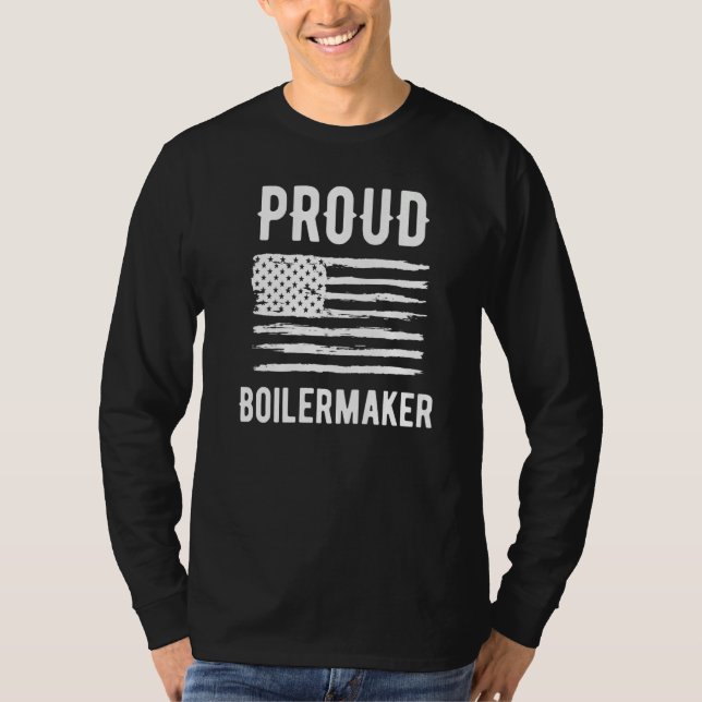 Proud Boilermaker Profession American Flag Premium T-Shirt (Vorderseite)