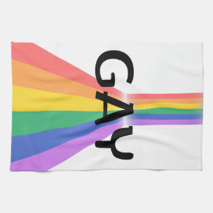 Proud & Bold - "GAY" Typography with Radiant Verti Geschirrtuch