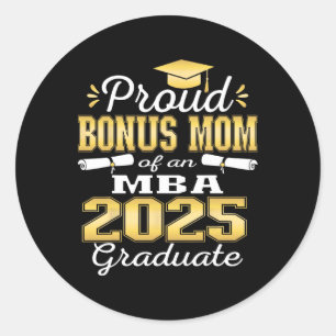 Proud Bonus Mama von Cl von 2025 m Grad Grad Fami Runder Aufkleber