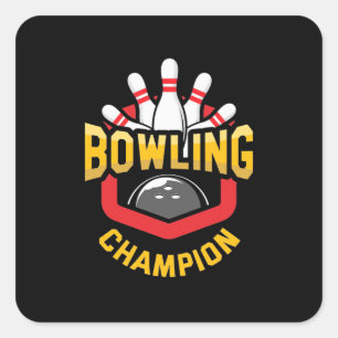 Proud Bowling Champion Quadratischer Aufkleber