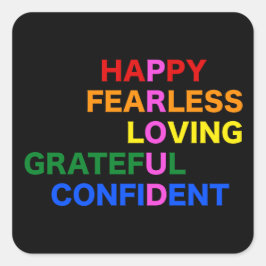 PROUD Bright Black Quadratischer Aufkleber