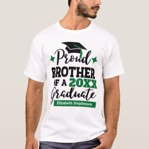 Proud Brother 2022 Absolvent schwarzen grünen Cap  T-Shirt