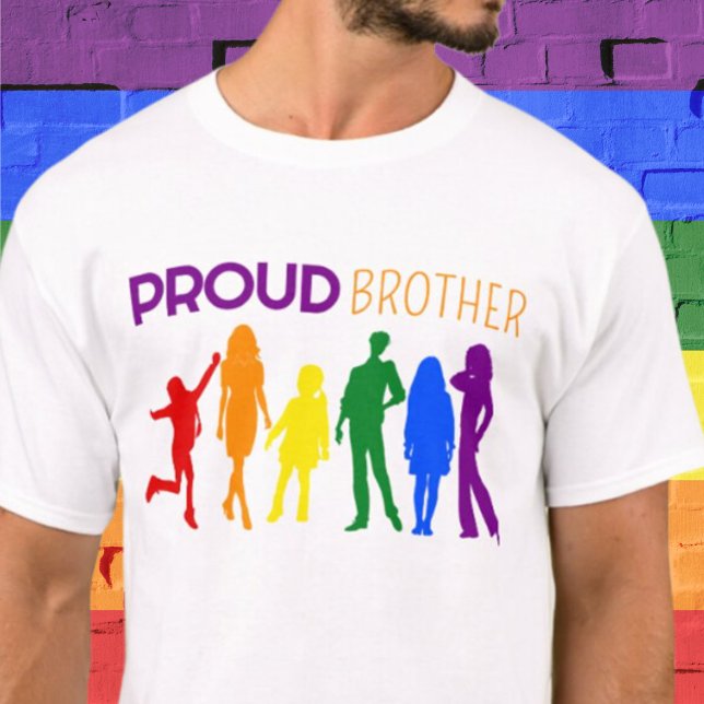 Proud BROTHER Gay Pride weibliche Silhouetten T-Shirt (Von Creator hochgeladen)