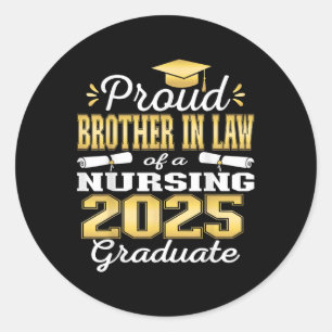 Proud Brother in Law Cl von 2025 Krankenpflege Gra Runder Aufkleber