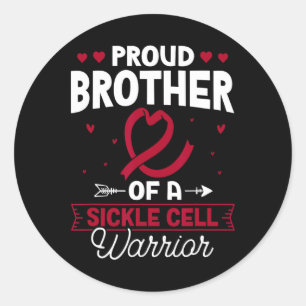 Proud Brother of a sickle cell kriegrile sickle ce Runder Aufkleber