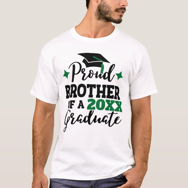 Proud Brother of the graduate black green cap T-Shirt (Vorderseite)