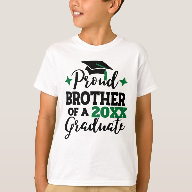 Proud Brother von 2022 Absolvent schwarzen grünen  T-Shirt (Vorderseite)