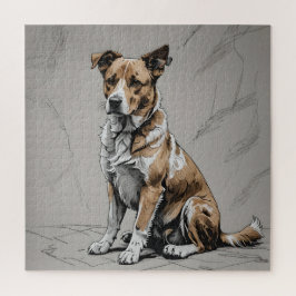 Proud Brown and White Dog Puzzle