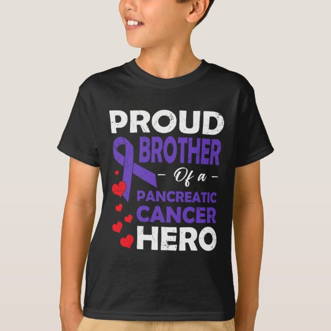 Proud Bruder eines Bauchspeicheldrüsenkrebskranken T-Shirt (Vorderseite)