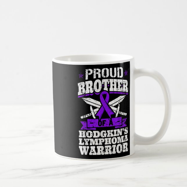 Proud Bruder eines Hodgkins Lymphom Warrior Hl Aw Kaffeetasse (Rechts)