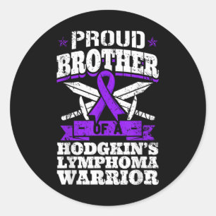 Proud Bruder eines Hodgkins Lymphom Warrior Hl Aw Runder Aufkleber