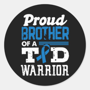 Proud Bruder eines T1D Krieger Diabetes Bewusstsei Runder Aufkleber