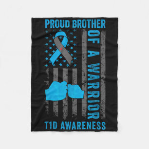 Proud Bruder eines T1d Kriegers Typ 1 Diabetes Awa Fleecedecke