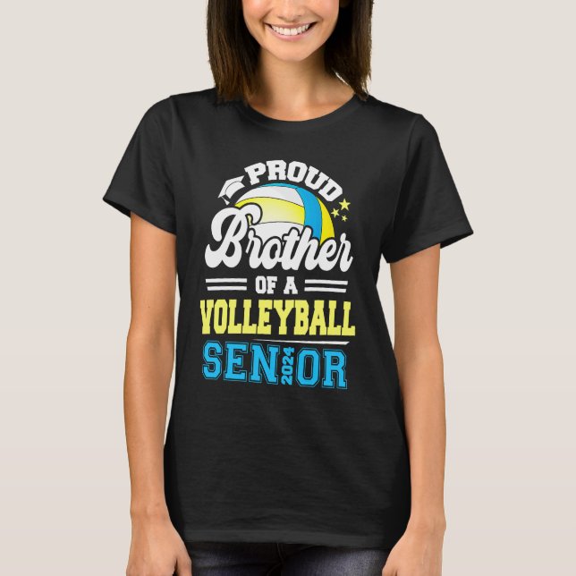 Proud Bruder eines Volleyball Senior 2024 Graduate T-Shirt (Vorderseite)