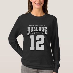 Proud Bulldog Football Onkel des Spielers 12 T-Shirt