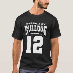 Proud Bulldog Football Onkel des Spielers 12 T-Shirt
