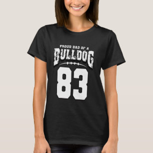 Proud Bulldog Football Vater von Player 83 T-Shirt