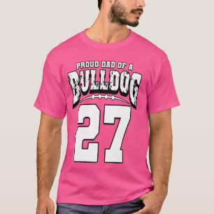 Proud Bulldog Football Vater von Spieler 27 T-Shirt