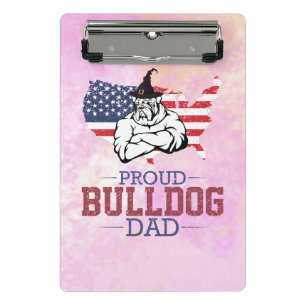 Proud Bulldog Vater, Bulldog-Vatertag-Geschenk Mini Klemmbrett