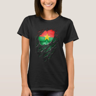 Proud Burkinabe Roots Torn Ripped Burkina Faso Fla T-Shirt