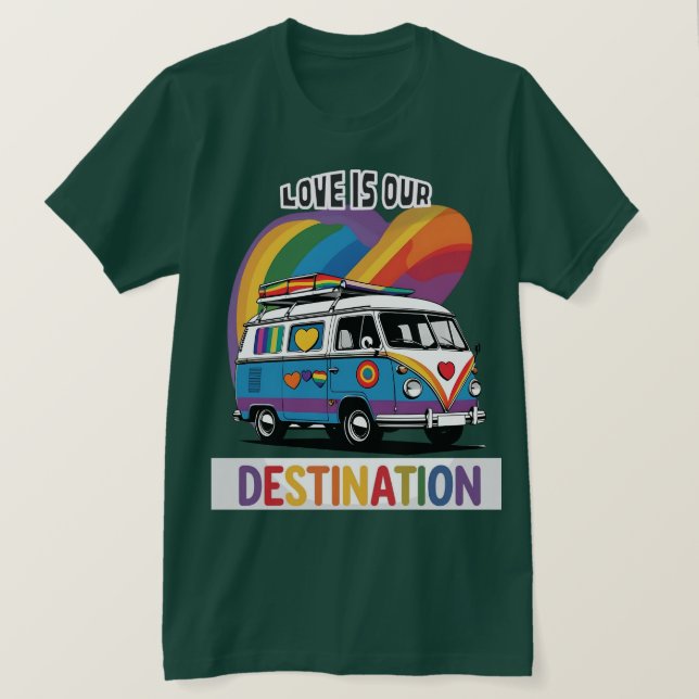 Proud Camper - Rainbow RV Pride T - Shirt (Design vorne)
