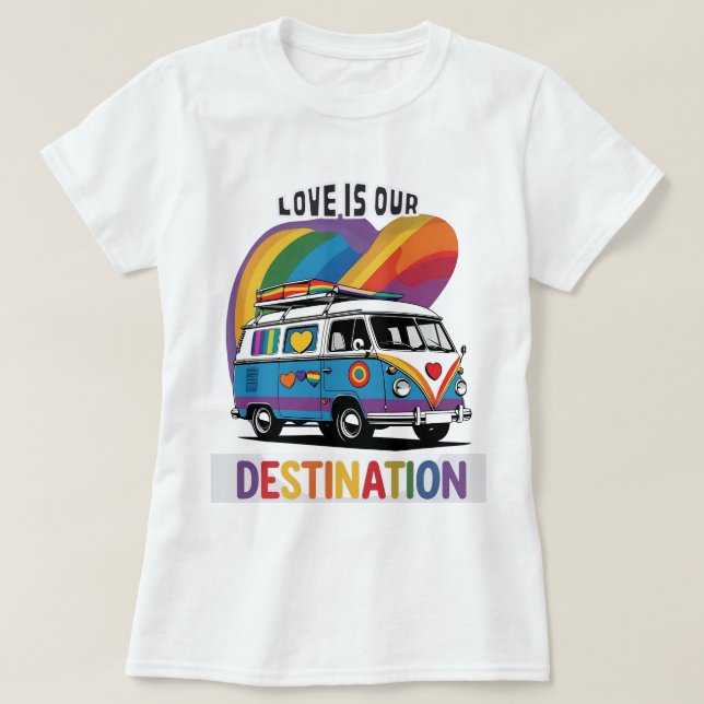 Proud Camper - Rainbow RV Pride T - Shirt (Design vorne)