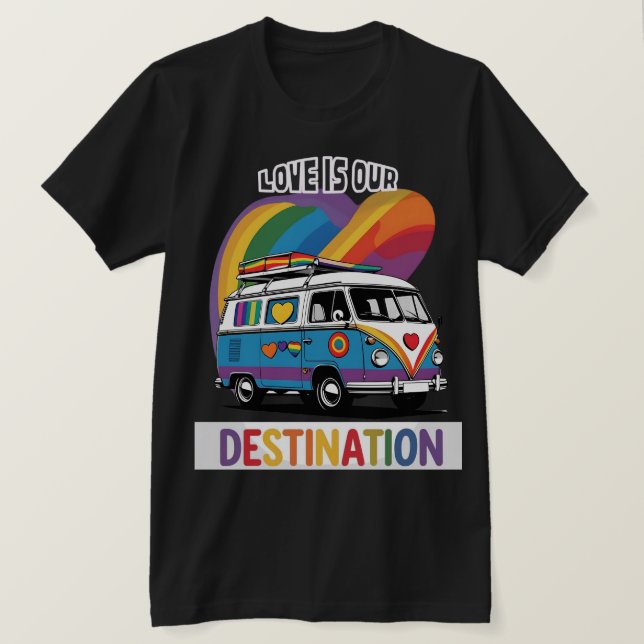 Proud Camper - Rainbow RV Pride T - Shirt (Design vorne)