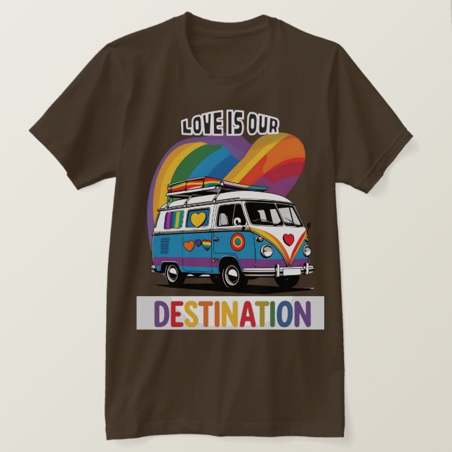 Proud Camper - Rainbow RV Pride T - Shirt (Design vorne)
