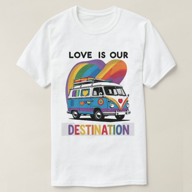 Proud Camper - Rainbow RV Pride T - Shirt (Design vorne)