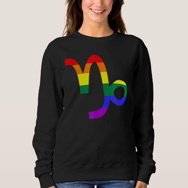 Proud Capricorn Astrology LGBTQ Zodiac Sign Horosc Sweatshirt (Vorderseite)