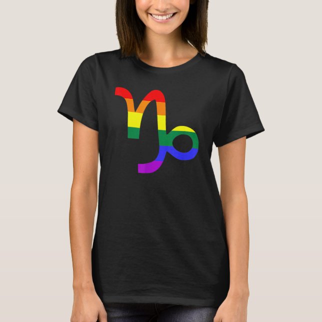 Proud Capricorn Astrology LGBTQ Zodiac Sign Horosc T-Shirt (Vorderseite)