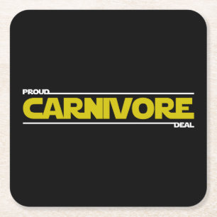 Proud Carnivore. Deal. Rechteckiger Pappuntersetzer
