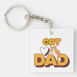 Proud Cat Dad Father's Day Double-Sided  Schlüsselanhänger