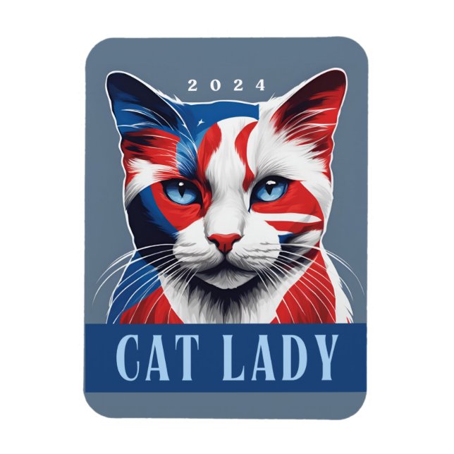 Proud Cat Lady Democrat 2024 US-Wahl Magnet (Vertikal)