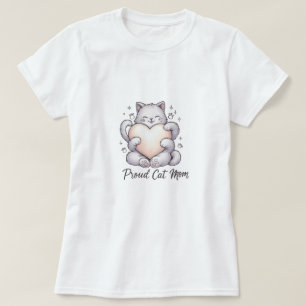 Proud Cat Mama Herz Hug T - Shirt