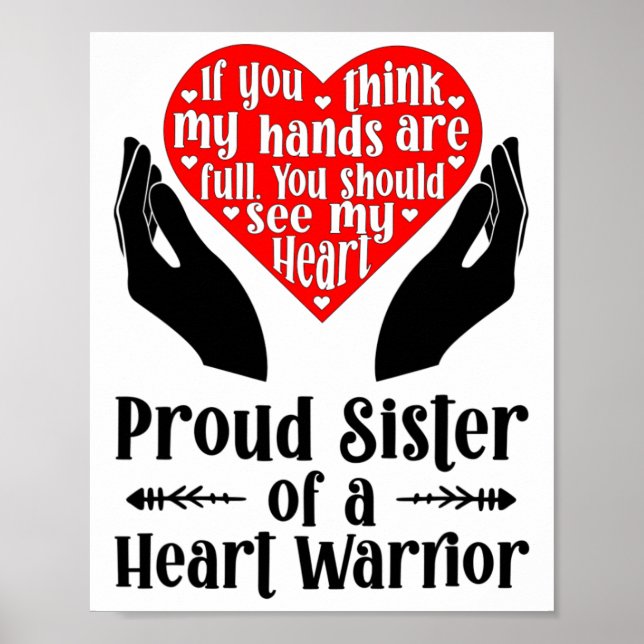Proud Chd Warrior Schwester kongenitale Herzerkran Poster (Vorne)