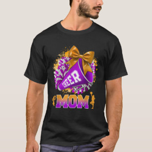 Proud Cheer Mama Lila Gold Pom Pom Megaphone Coqu T-Shirt