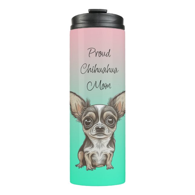 Proud Chihuahua-Mama Thermosbecher (Vorderseite)