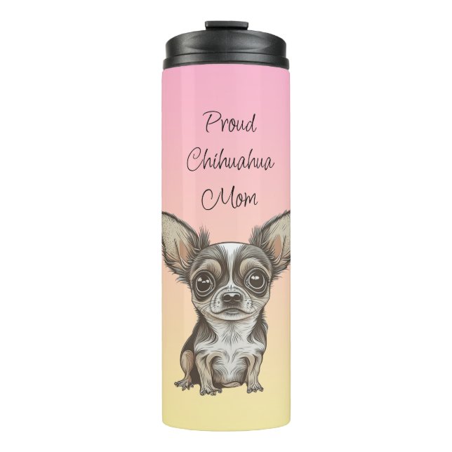 Proud Chihuahua-Mama Thermosbecher (Vorderseite)