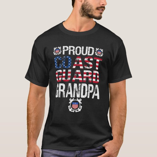 Proud Coast Guard Grandpa T-Shirt US Küstenwache V (Vorderseite)