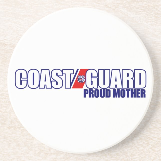 Proud Coast Guard Mutter Sandstein Untersetzer (Vorne)