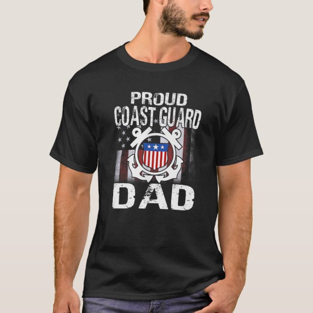 Proud Coast Guard Vater T-Shirt US Coast Guard Vet (Vorderseite)