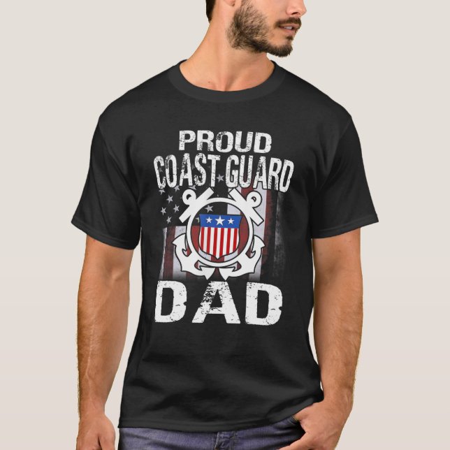 Proud Coast Guard Vater T-Shirt US Coast Guard Vet (Vorderseite)