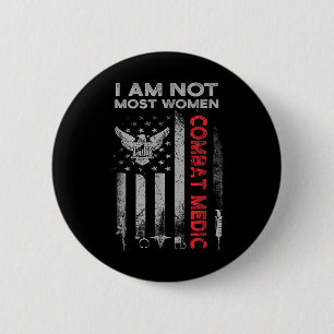 Proud Combat Field Medic Veteran Soldat gibt Com Button