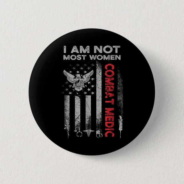 Proud Combat Field Medic Veteran Soldat gibt Com Button (Vorderseite)