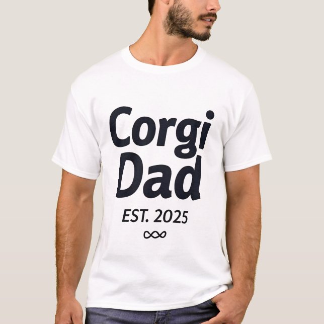 Proud Corgi Dad EST 2025 Tee (Vorderseite)