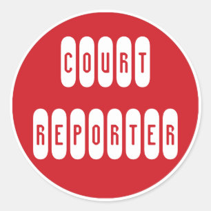 Proud Court Reporter rote weiße Aufkleber